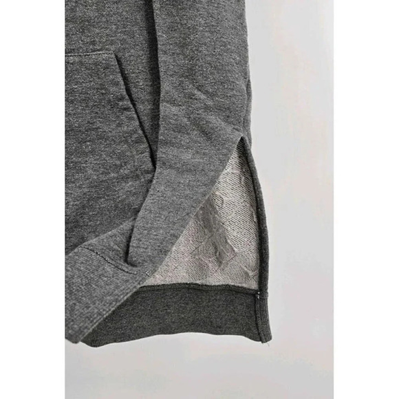 Fresh Goods Gray Hooded Short Sleeve Pullover Sweatshirt Side Splits Sz L - Picture 5 of 7